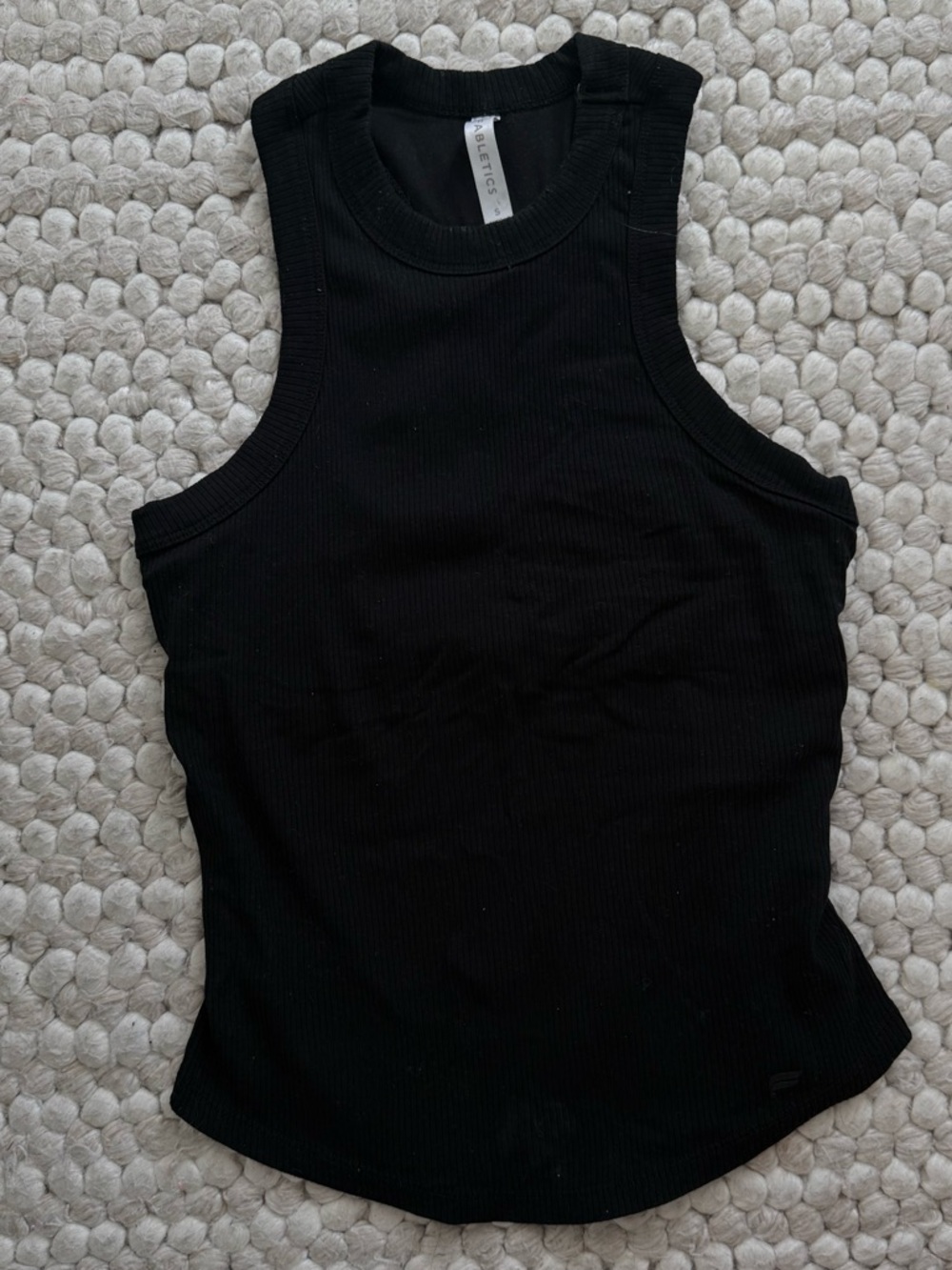 Fabletics Black Ribbed Racerback Tank